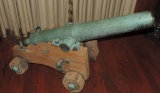 Bronze And Wood Carriage Cannon