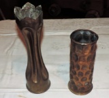 (2) Trench Art Vases