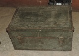 Metal Banded Wooden Military Box