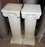 Pair of White Plaster Pedestals