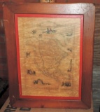 Old Cardboard Map of North America