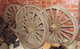 Lot of  Wooden Spoke Wheels