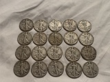 (20)Walking Liberty Silver Half Dollars
