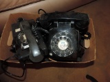 Lot of Vintage Black Rotary Telephones