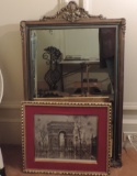 1920's Wall Mirror and Framed Painting