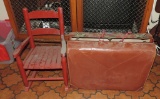 Vintage Child's Rocking Chair and Vintage Suitcase