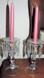 Pair of Crystal Prism Candle Holders