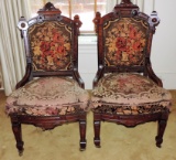 Pair of Walnut Victorian Parlor Chairs