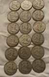 (18) Silver Franklin Half Dollars