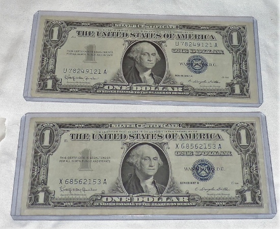 (2) 1957-B $1 Silver Certificates