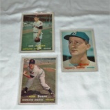 (3) 1957 Topps Baseball Cards