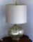 Mercury Glass Lamp with Gray Linen Shade