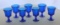 Set of Blue Octagon Goblets