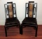 Pair of Black Oriental Chairs