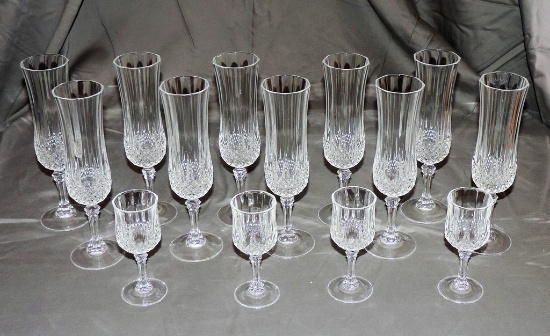 Set of Champagne Flutes and Cordials