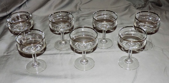 Set of Silver Rimmed Sherbets/Champagnes