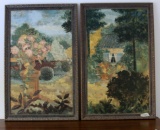Pair of Oil on Canvas Paintings
