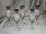 Set of Cut Crystal Champagne Flutes