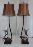 Pair of Bird Lamps