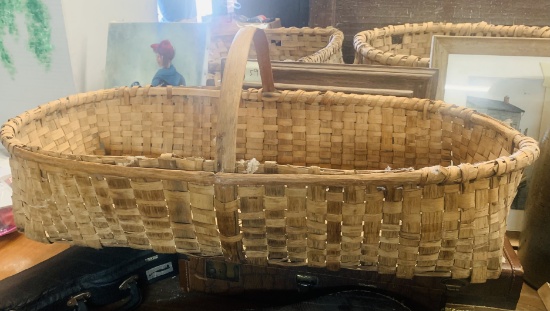 Large North Carolina Oak Splint Mountain-Made Basket