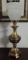 Fancy Brass Table Lamp With Glass Shade