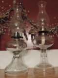 Two Crystal Oil Lamps