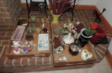 Two-Tray Lots Ceramic, Glass Household Items