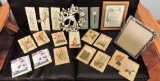 Tray Lot of Resin Floral Wall Plaques