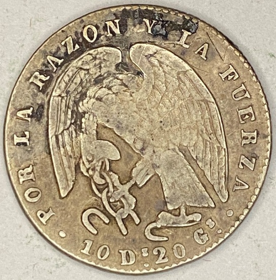 1849 Chile Silver 2 Reales