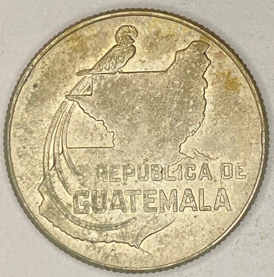 1943 Guatemala Silver 25 Centavos 1 Year Type