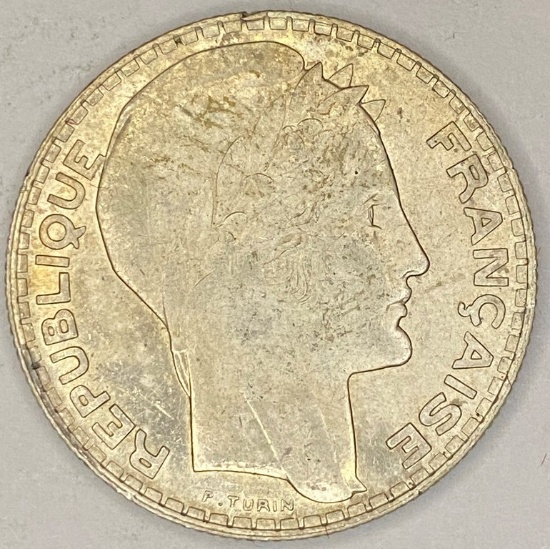 1934 France Silver 10 Franks