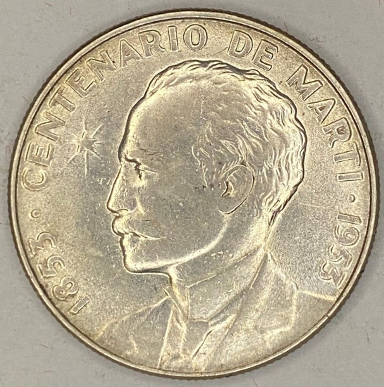 1853 Cuba Silver 50 Centavos 1 Year Type