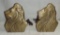 Pair Of Composition Lion Head TV Lamps