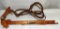 Vintage Wood Handled And Leather Whip