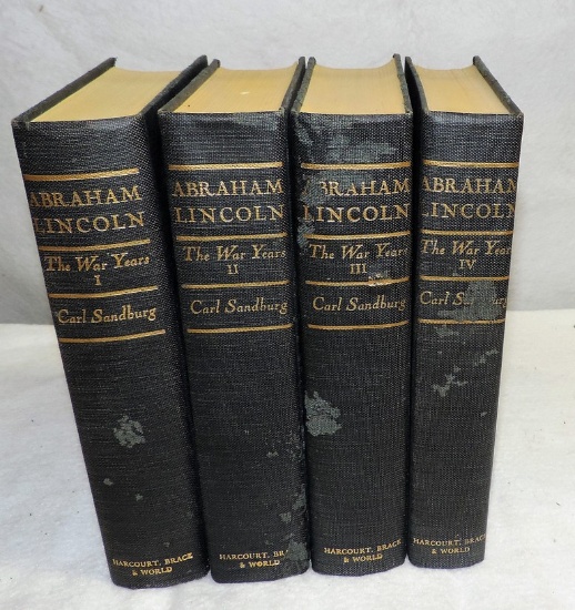 4 Volume Carl Sandburg "The War Years" Abraham Lincoln Book Set