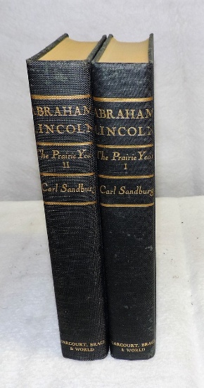 Two-Volume Set Of Books By Carl Sandburg "Prairie Years" Abraham Lincoln