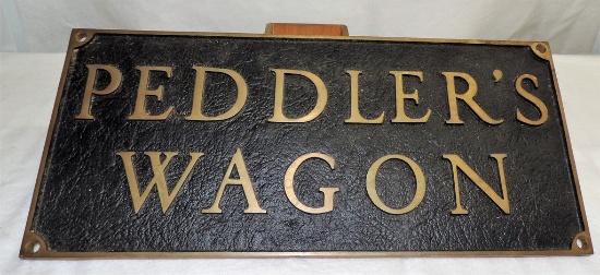 Brass Peddlers Wagon Sign
