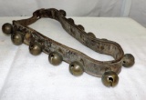 Antique Brass Sleigh Bell Leather Collar