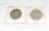 1941 & 1916 Walking Liberty Half Dollars