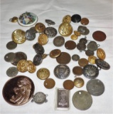 Mixed Metal Button & Coin Lot