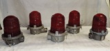 Tray Lot Of Five Red Shade TWR Obstruction Lights