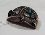 Beautiful Native American Signed Sterling Southwest Bracelet