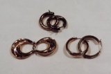 Lot Of 3 Sterling Hoop Earrings