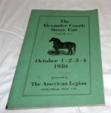 Scarce 1930 Alexander County NC Street Fair Catalog