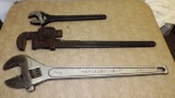 Lot of Three Heavy-Duty Wrenches