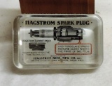 Advertising Hagstrom Spark Plug Glass Paperweight