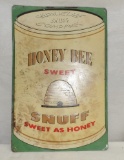 Tin Honey Bee Sweet Snuff Advertising Sign