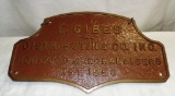 Brass Raised Letter Advertising Plaque