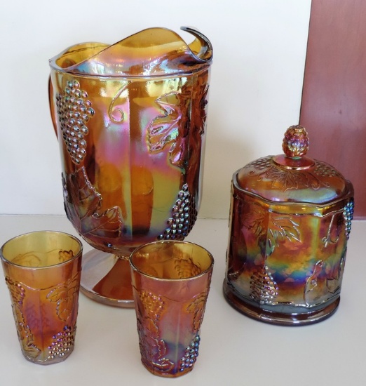 Lot of Grape Pattern Carnival Glass