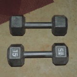 Pair of Fifteen Pound Bar Bells